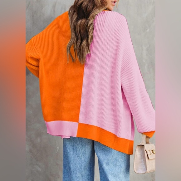 Retro pink and orange sweater - Picture 2 of 3